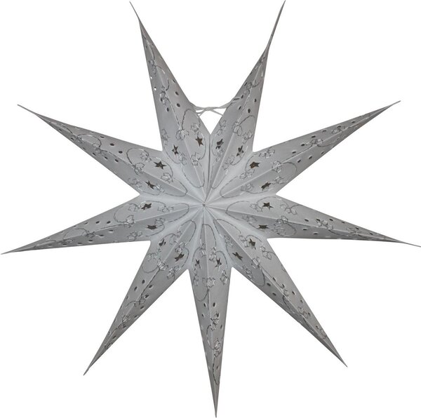 Stella di carta - Stella di Natale - Stella a 9 punte - con motivo bianco 03 - 60 cm
