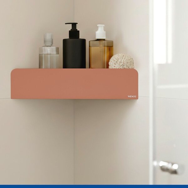 Mensola da bagno senza foratura/ad angolo marrone in acciaio inox con aggancio Turbo-loc Lizan – Wenko