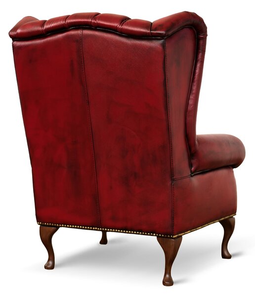 Poltrona Chesterfield Bergere Regina Pelle Fiore Premium - Design Iconico