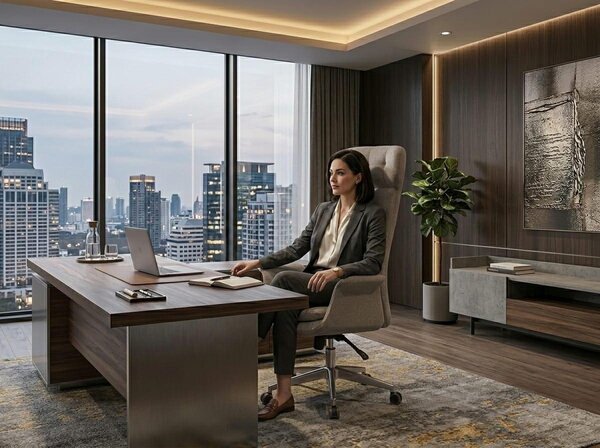 Sedia da ufficio ergonomica, con altezza regolabile, meccanismo girevole e schienale regolabile