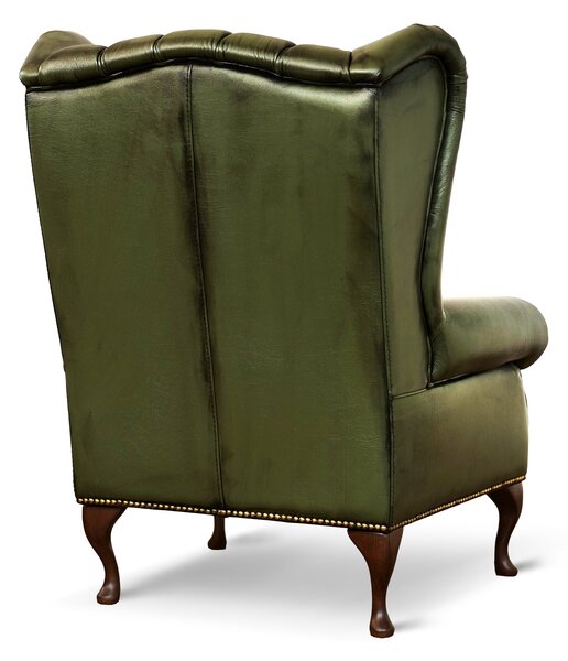 Poltrona Chesterfield Bergere Regina Pelle Fiore Premium - Design Iconico