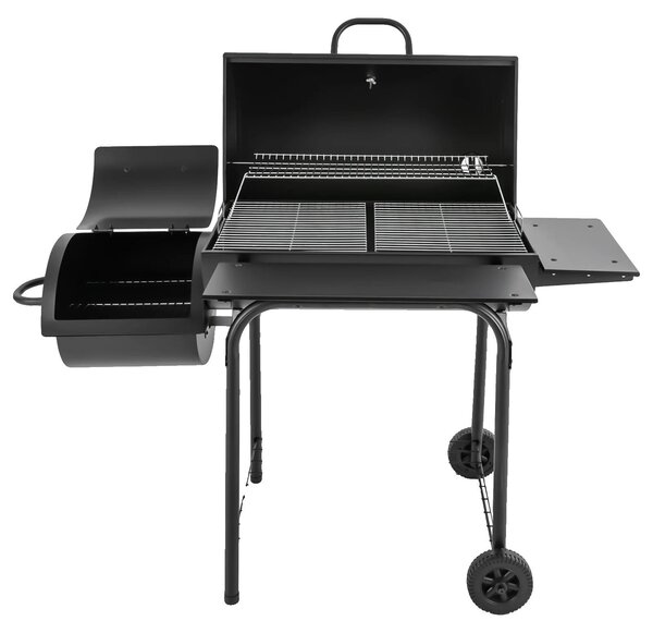 Barbecue a carbone per esterni, con termometro integrato, struttura resistente e di lunga durata, colore nero