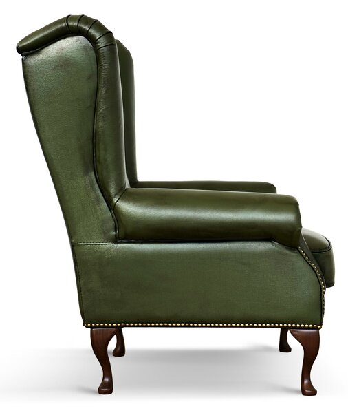 Poltrona Chesterfield Bergere Regina Pelle Fiore Premium - Design Iconico
