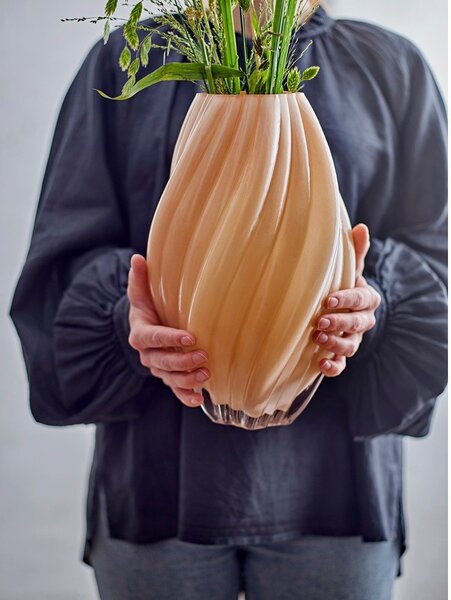 Vaso arancione in vetro (altezza totale 30 cm) Kanji – Bloomingville