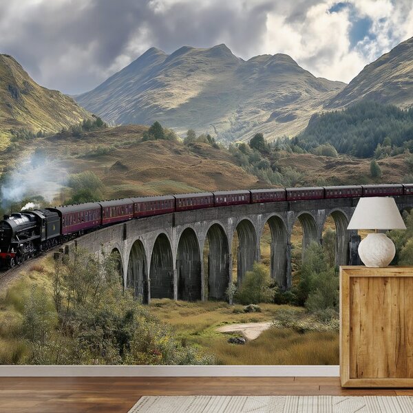 Carta da parati – Treno su viadotto di montagna