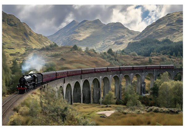 Carta da parati – Treno su viadotto di montagna