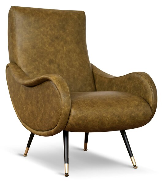 Poltrona Miss in Pelle Primo Fiore Premium - Design Iconico Anni 50