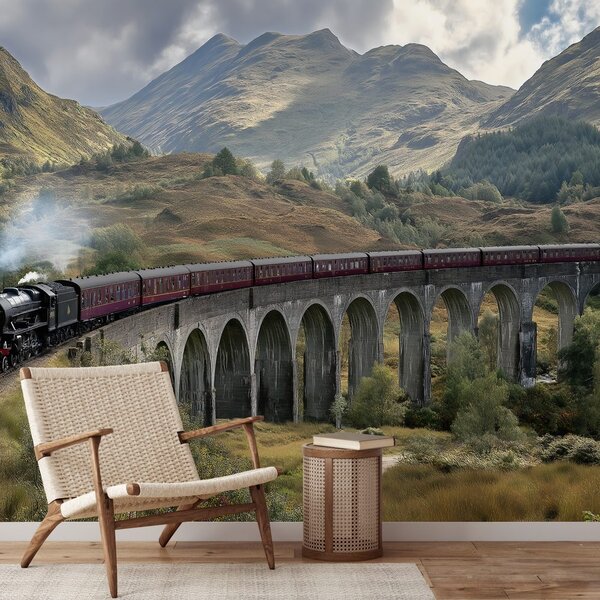 Carta da parati – Treno su viadotto di montagna