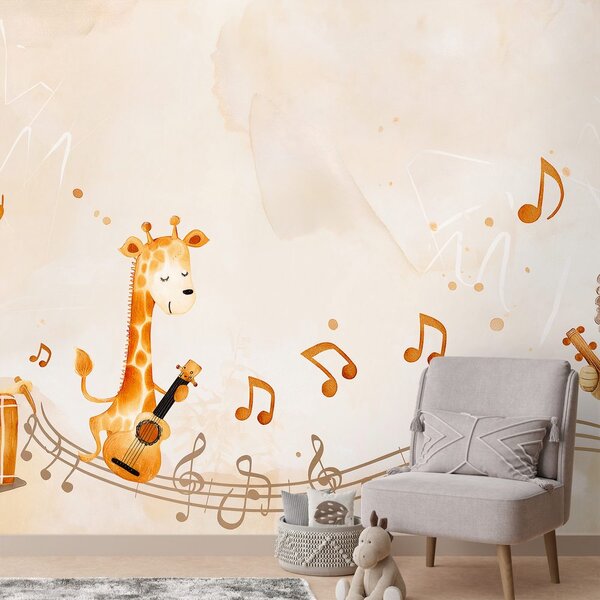 Carta da parati – Animali con strumenti musicali