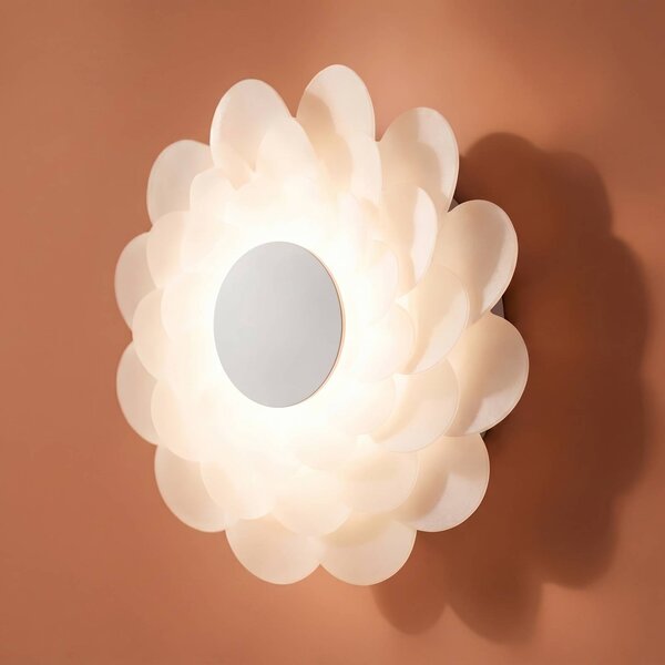 Applique da parete Bloem Lucande, dimmerabile, Bianco / Opale, Soggiorno / Sala da pranzo, Plastica, Moderno, Applique