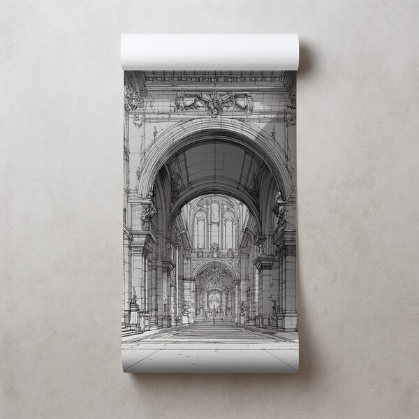 Carta da parati – Architettura storica in bianco e nero