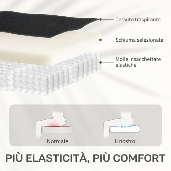 HOMCOM Poltrona Reclinabile 155° max in Tessuto Effetto Lino Grigio con Poggiapiedi, 67x87x98 cm, Nero | Aosom Italy
