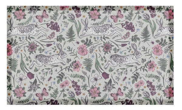 Zerbino in plastica riciclata 40x70 cm Hare Wildflowers – Artsy Doormats