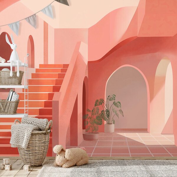 Carta da parati – Architettura astratta rosa