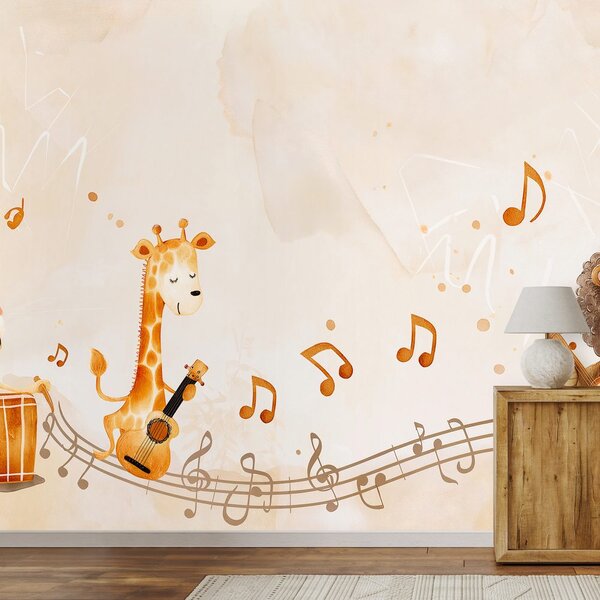Carta da parati – Animali con strumenti musicali
