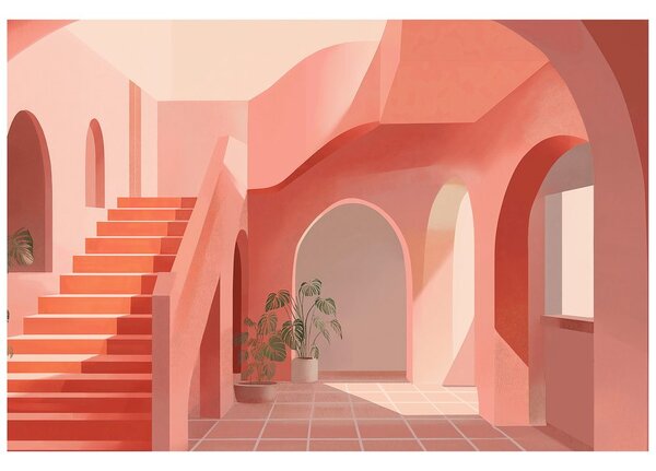 Carta da parati – Architettura astratta rosa