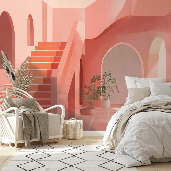 Carta da parati – Architettura astratta rosa