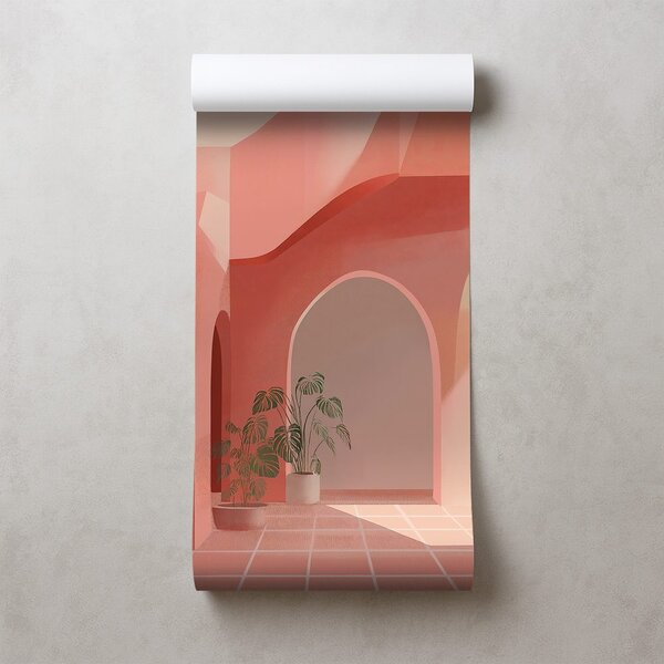 Carta da parati – Architettura astratta rosa