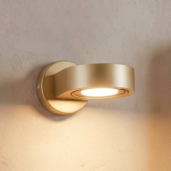 Faretto da parete Lili, oro, Ø 14 cm, GX53 Lili Argon, Ottone / Oro, Corridoio, Metallo, Moderno, Faretto