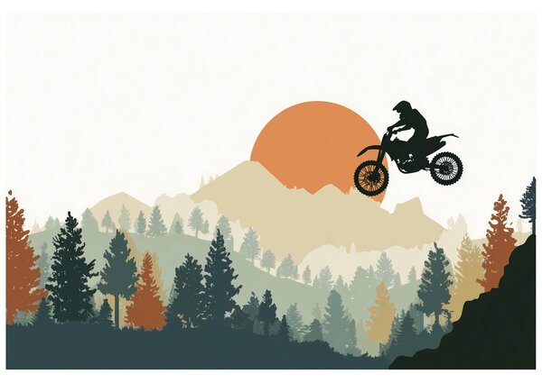 Carta da parati – Salto di motocross in montagna