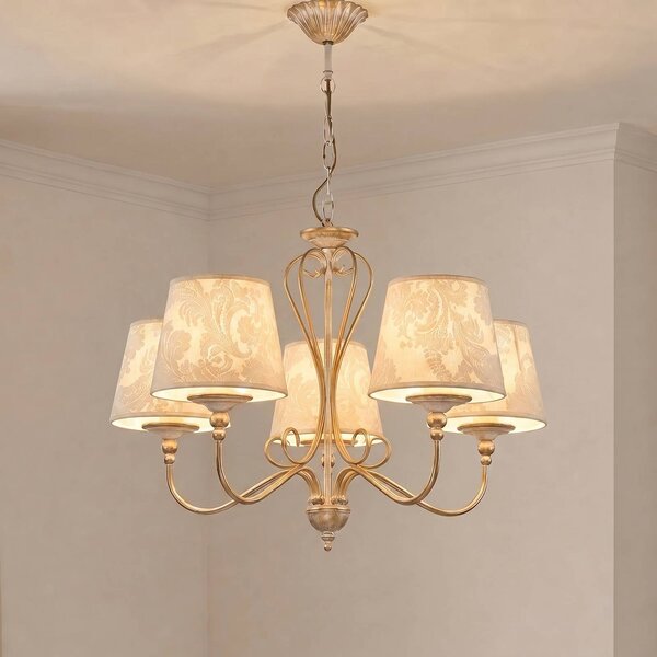 Lampadario a soffitto Sofia Ecrie Jupiter, dimmerabile, Crema / Ambra, Soggiorno / Sala da pranzo, Metallo, Lampadario