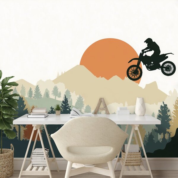 Carta da parati – Salto di motocross in montagna