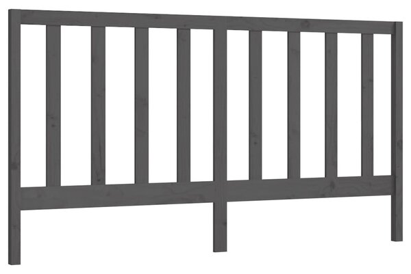 Testiera per Letto Grigia 206x4x100cm in Legno Massello di Pino