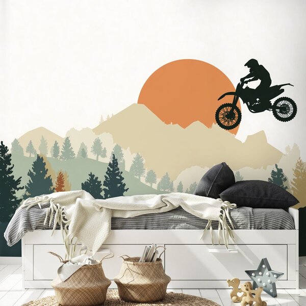 Carta da parati – Salto di motocross in montagna