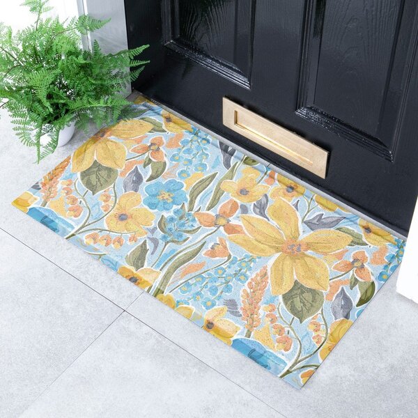 Zerbino in plastica riciclata 40x70 cm Flowers – Artsy Doormats