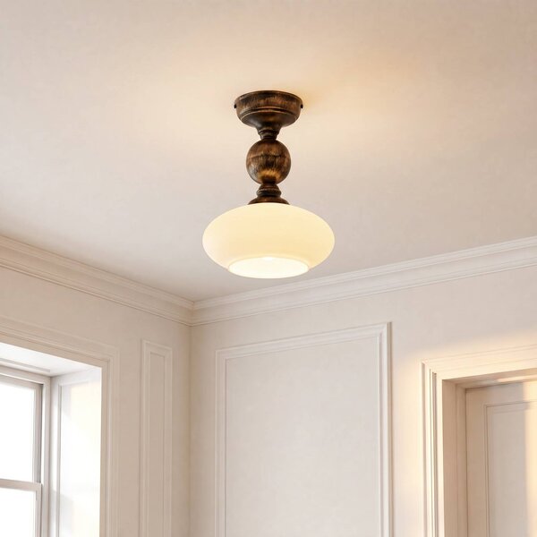 Plafoniera soffitto Bolero Jupiter, dimmerabile, Crema / Ambra, Soggiorno / Sala da pranzo, Metallo, Antico, Plafoniera