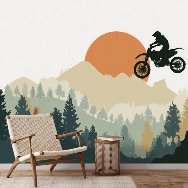 Carta da parati – Salto di motocross in montagna