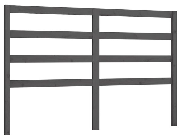 Testiera per Letto Grigia 146x4x100 cm Legno Massello di Pino