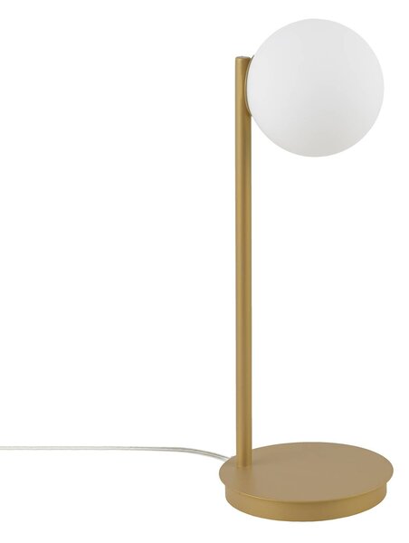 Lampada Da Tavolo 22x37 Design Moderno Paralume Crema Piede Oro Lara