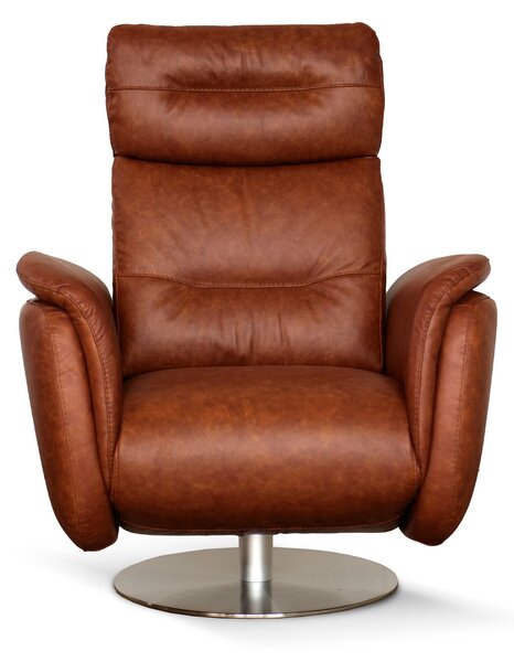 Poltrona Costanza Pelle Fiore Premium - Relax Elettrico 2 Motori - Girevole