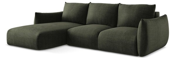 Divano angolare verde allungabile (con penisola a sinistra/con chaise lounge) Leila – Makamii