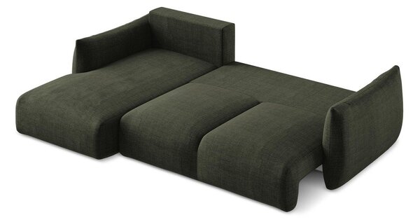 Divano angolare verde allungabile (con penisola a sinistra/con chaise lounge) Leila – Makamii