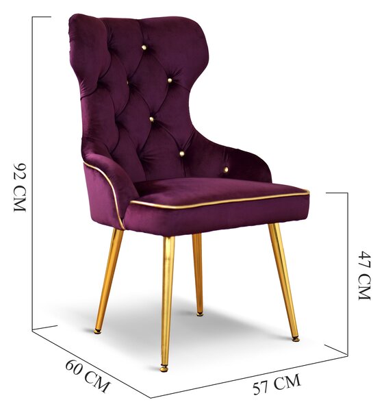 Sedia Cosmo in Velluto Capitonné - Design Iconico