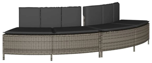 Panche Vasca Idromassaggio con Cuscini 2pz in Polyrattan Grigio