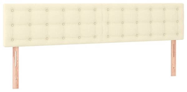 Testiera Crema 200x5x78/88 cm in Pelle finta