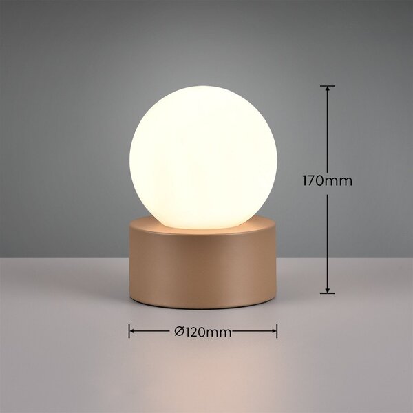 Lampada da tavolo bianco-marrone (altezza 17 cm) Countess - Reality