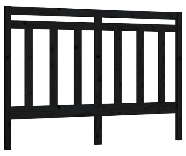 Testiera per Letto Nera 166x4x100 cm in Legno Massello di Pino