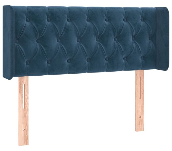 Testiera ad Orecchio Blu Scuro 93x16x78/88 cm in Velluto