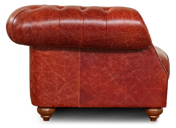 Divano Chesterfield Domus Pelle Primo Fiore Premium - Design Vintage