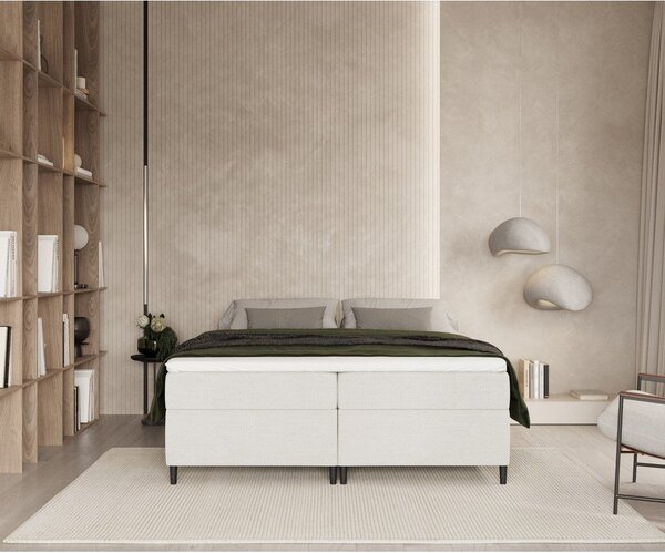 Letto boxspring crema con contenitore 160x200 cm Araya - Maison de Rêve