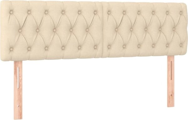 Testiera Crema 160x7x78/88 cm in Tessuto