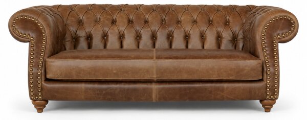 Divano Chesterfield Domus Pelle Primo Fiore Premium - Design Vintage