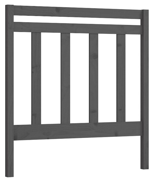 Testiera per Letto Grigia 81x4x100 cm in Legno Massello di Pino