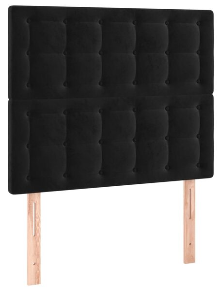 Testiera Nera 100x5x118/128 cm Velluto
