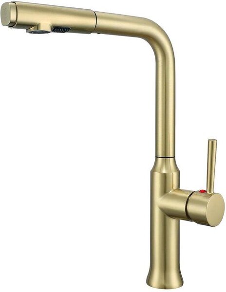 Rubinetto da cucina moderno con doccetta estraibile color marrone chiaro