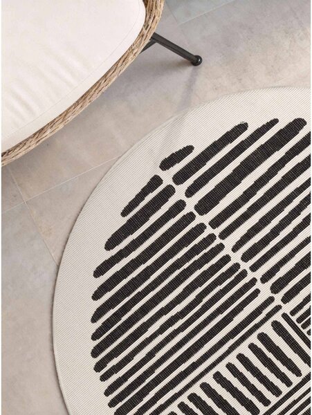 Tappeto da interno/esterno rotondo nero/color crema ø 160 cm Haringey Bounds – Ted Baker